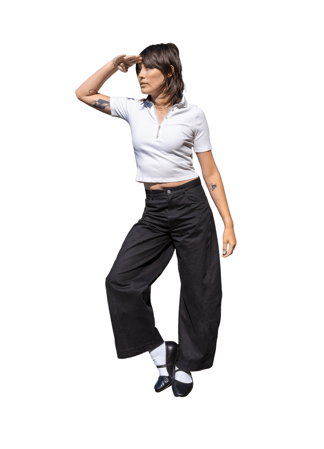 violet mary jane shoe with silver metal buckle